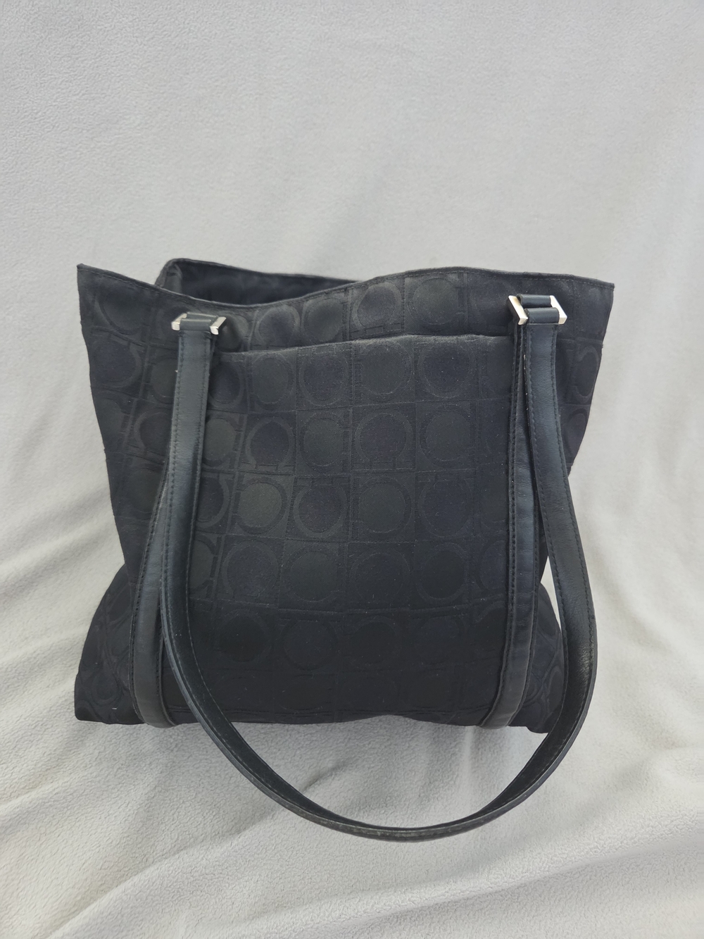 ✨ Vintage Salvatore Ferragamo Black Gancini Monogram Tote Bag ✨